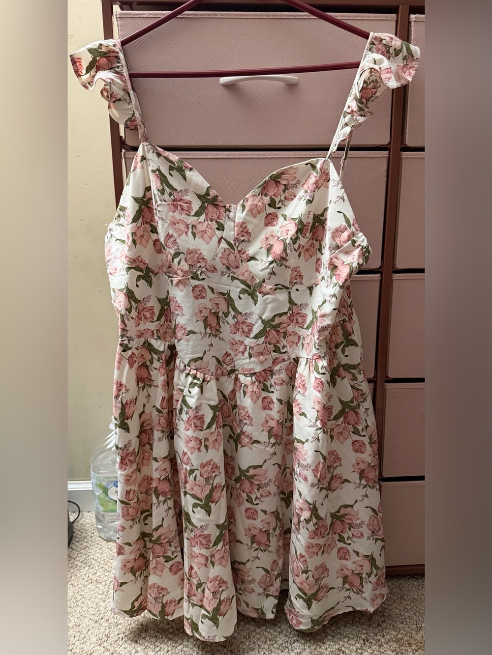 SHEIN Curve 3XL Pink Floral Cottagecore Fit & Flare Dress